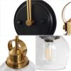 JONATHAN Y 24″ Brass Gold/Oil Rubbed Bronze Shirley 3-Light Bathroom Vanity Light, Metal Wall Sconce, Clear Seeded Glass Shade, Modern Transitional Farmhouse Fixture, LED Bulbs Included (JYL7405B)(Brass Gold/Oil Rubbed Bronze)