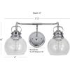 JONATHAN Y 24″ Brass Gold/Oil Rubbed Bronze Shirley 3-Light Bathroom Vanity Light, Metal Wall Sconce, Clear Seeded Glass Shade, Modern Transitional Farmhouse Fixture, LED Bulbs Included (JYL7405B)(Chrome/Clear)