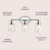 JONATHAN Y 31.75″ Chrome 4-Light LED Vanity Light, Farmhouse Wall Sconce for Bathroom Mirror, Clear Seeded Glass Shade, Rustic Iron Fixture for Kitchen Hallway, LED Bulb Included (JYL7533A)(3 Bulb)