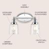 JONATHAN Y 31.75″ Chrome 4-Light LED Vanity Light, Farmhouse Wall Sconce for Bathroom Mirror, Clear Seeded Glass Shade, Rustic Iron Fixture for Kitchen Hallway, LED Bulb Included (JYL7533A)(2 Bulb)