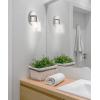 JONATHAN Y 31.75″ Chrome 4-Light LED Vanity Light, Farmhouse Wall Sconce for Bathroom Mirror, Clear Seeded Glass Shade, Rustic Iron Fixture for Kitchen Hallway, LED Bulb Included (JYL7533A)(1 Bulb)