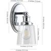 JONATHAN Y 31.75″ Chrome 4-Light LED Vanity Light, Farmhouse Wall Sconce for Bathroom Mirror, Clear Seeded Glass Shade, Rustic Iron Fixture for Kitchen Hallway, LED Bulb Included (JYL7533A)(1 Bulb)