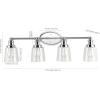 JONATHAN Y 31.75″ Chrome 4-Light LED Vanity Light, Farmhouse Wall Sconce for Bathroom Mirror, Clear Seeded Glass Shade, Rustic Iron Fixture for Kitchen Hallway, LED Bulb Included (JYL7533A)(4 Bulb)