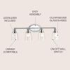 JONATHAN Y 31.75″ Chrome 4-Light LED Vanity Light, Farmhouse Wall Sconce for Bathroom Mirror, Clear Seeded Glass Shade, Rustic Iron Fixture for Kitchen Hallway, LED Bulb Included (JYL7533A)(4 Bulb)