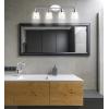 JONATHAN Y 31.75″ Chrome 4-Light LED Vanity Light, Farmhouse Wall Sconce for Bathroom Mirror, Clear Seeded Glass Shade, Rustic Iron Fixture for Kitchen Hallway, LED Bulb Included (JYL7533A)(4 Bulb)
