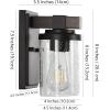JONATHAN Y 32″ Black/Gray Oak Wood Finish LED Vanity Light, Rustic Farmhouse Sconce, Clear Seeded Glass Shade, Industrial Wall Lamp for Bathroom Mirror, Kitchen Sink, LED Bulb (JYL7510B)(Oil-Rubbed Bronze)