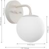 JONATHAN Y 40″ Black Modern Globe Wall Sconce Vanity Light for Bathroom, White Frosted Glass Shade, Midcentury Parisian Bistro Wall Lamp, LED Bulb Included (JYL3560B)(Almond)
