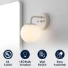 JONATHAN Y 40″ Black Modern Globe Wall Sconce Vanity Light for Bathroom, White Frosted Glass Shade, Midcentury Parisian Bistro Wall Lamp, LED Bulb Included (JYL3560B)(Almond)