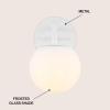 JONATHAN Y 40″ Black Modern Globe Wall Sconce Vanity Light for Bathroom, White Frosted Glass Shade, Midcentury Parisian Bistro Wall Lamp, LED Bulb Included (JYL3560B)(White)