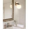 JONATHAN Y 5.75″ Black/White 1-Light Modern Globe LED Vanity Wall Sconce Light, White Frosted Glass Shade, Mid-Century Art Deco Wall Lamp for Bathroom, Kitchen, Hallway (JYL3540B)(Brass Gold/Black)