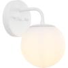 JONATHAN Y 40″ Black Modern Globe Wall Sconce Vanity Light for Bathroom, White Frosted Glass Shade, Midcentury Parisian Bistro Wall Lamp, LED Bulb Included (JYL3560B)(White)