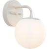 JONATHAN Y 40″ Black Modern Globe Wall Sconce Vanity Light for Bathroom, White Frosted Glass Shade, Midcentury Parisian Bistro Wall Lamp, LED Bulb Included (JYL3560B)(Almond)