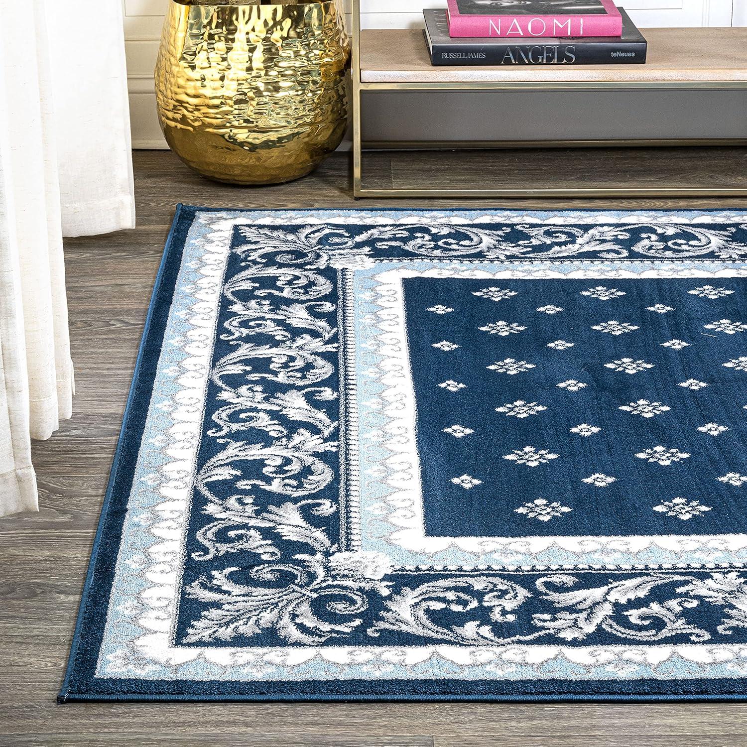 image:imageJONATHAN Y Acanthus French Border BlueNavy Indoor Area Rug 3x5 Vintage Bohemian EasyCleaning for Living Room Bedroom Kitchen Pet Friendly NonShedding MDP504E3NavyBlue