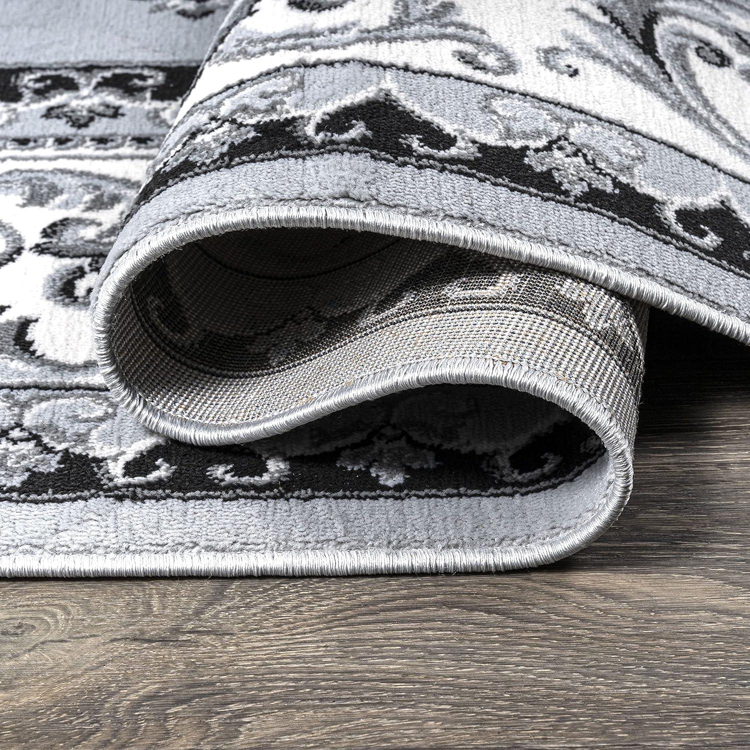 image:imageJONATHAN Y Acanthus French Border BlueNavy Indoor Area Rug 3x5 Vintage Bohemian EasyCleaning for Living Room Bedroom Kitchen Pet Friendly NonShedding MDP504E3Light GrayCream