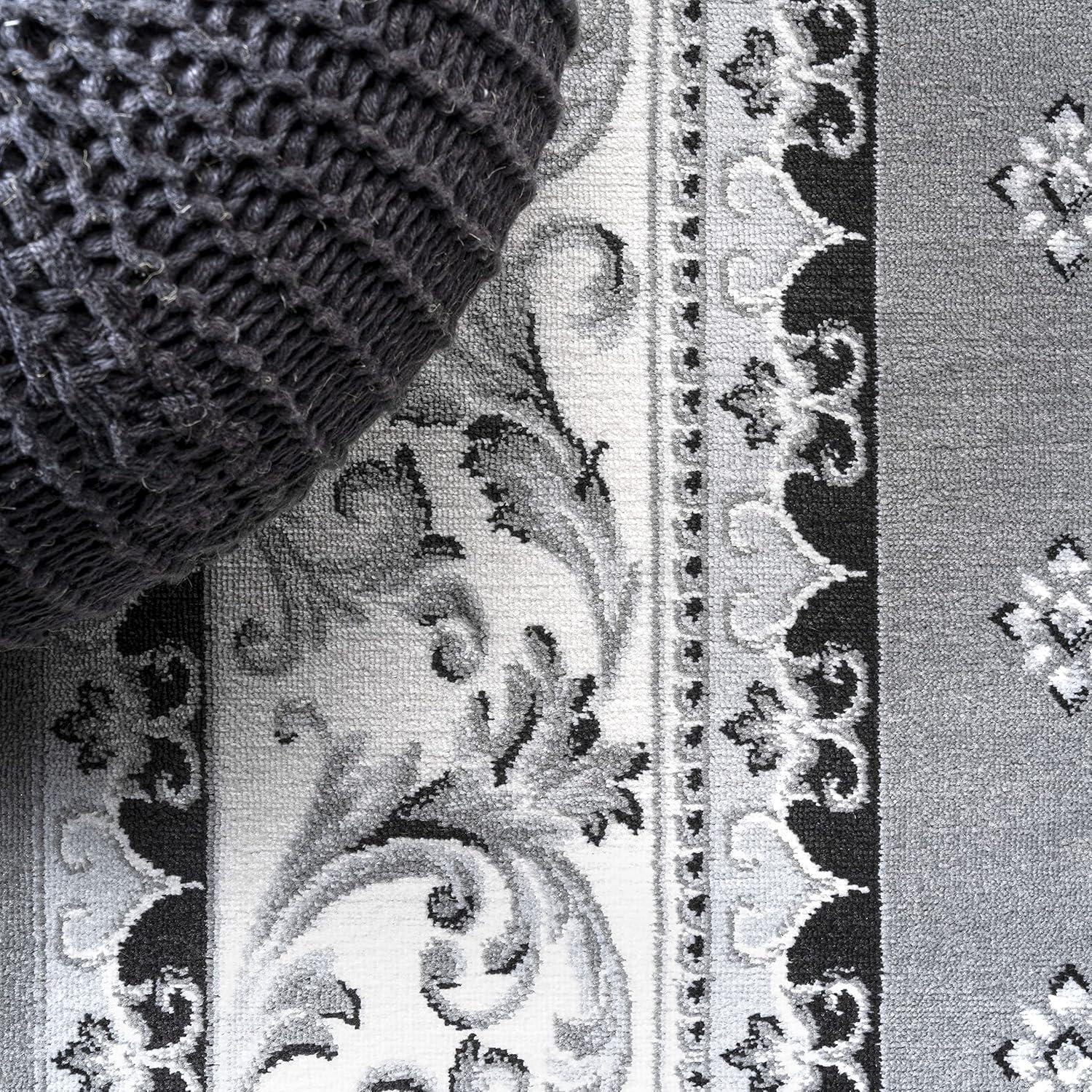 image:imageJONATHAN Y Acanthus French Border BlueNavy Indoor Area Rug 3x5 Vintage Bohemian EasyCleaning for Living Room Bedroom Kitchen Pet Friendly NonShedding MDP504E3GrayCream