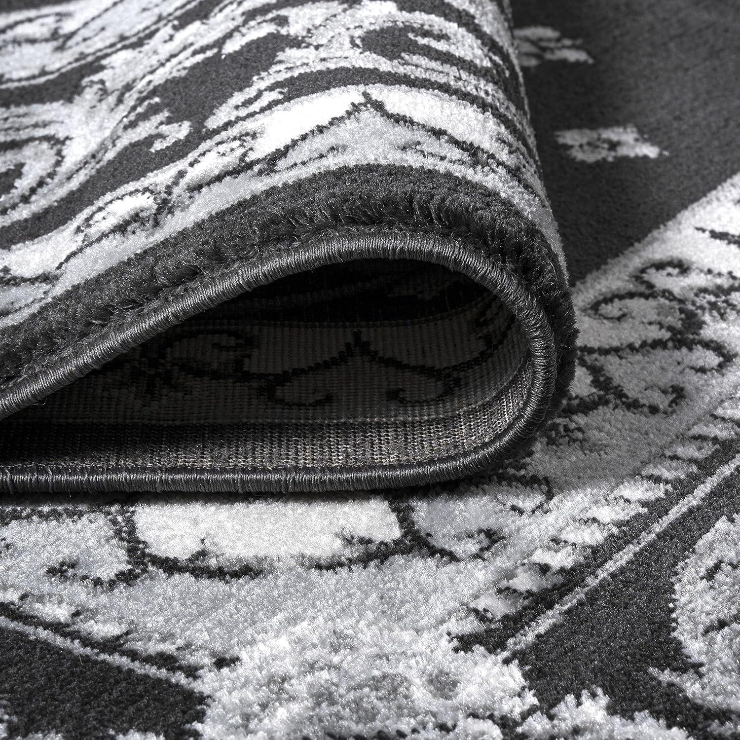image:imageJONATHAN Y Acanthus French Border BlueNavy Indoor Area Rug 3x5 Vintage Bohemian EasyCleaning for Living Room Bedroom Kitchen Pet Friendly NonShedding MDP504E3BlackGray