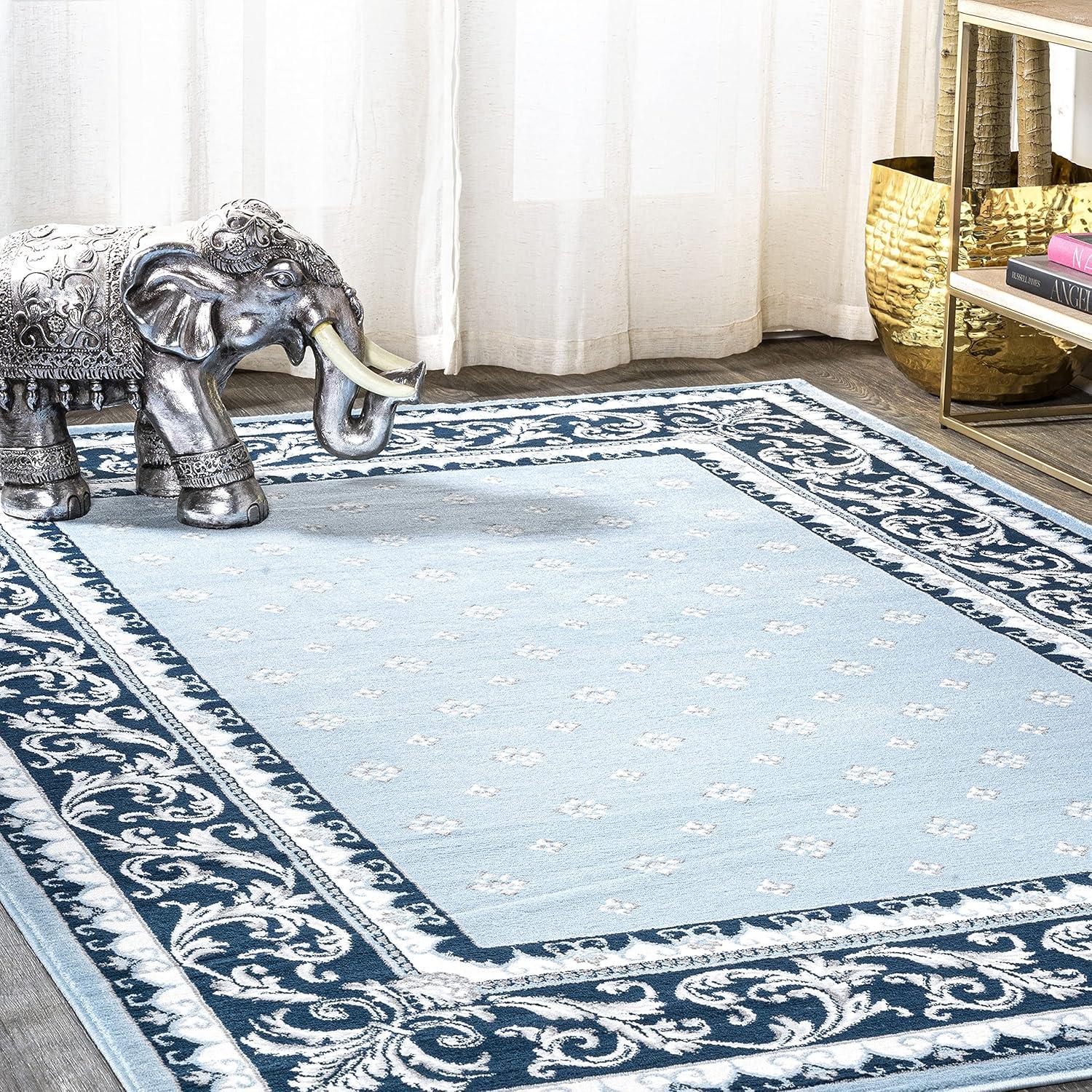 image:imageJONATHAN Y Acanthus French Border BlueNavy Indoor Area Rug 3x5 Vintage Bohemian EasyCleaning for Living Room Bedroom Kitchen Pet Friendly NonShedding MDP504E3BlueNavy
