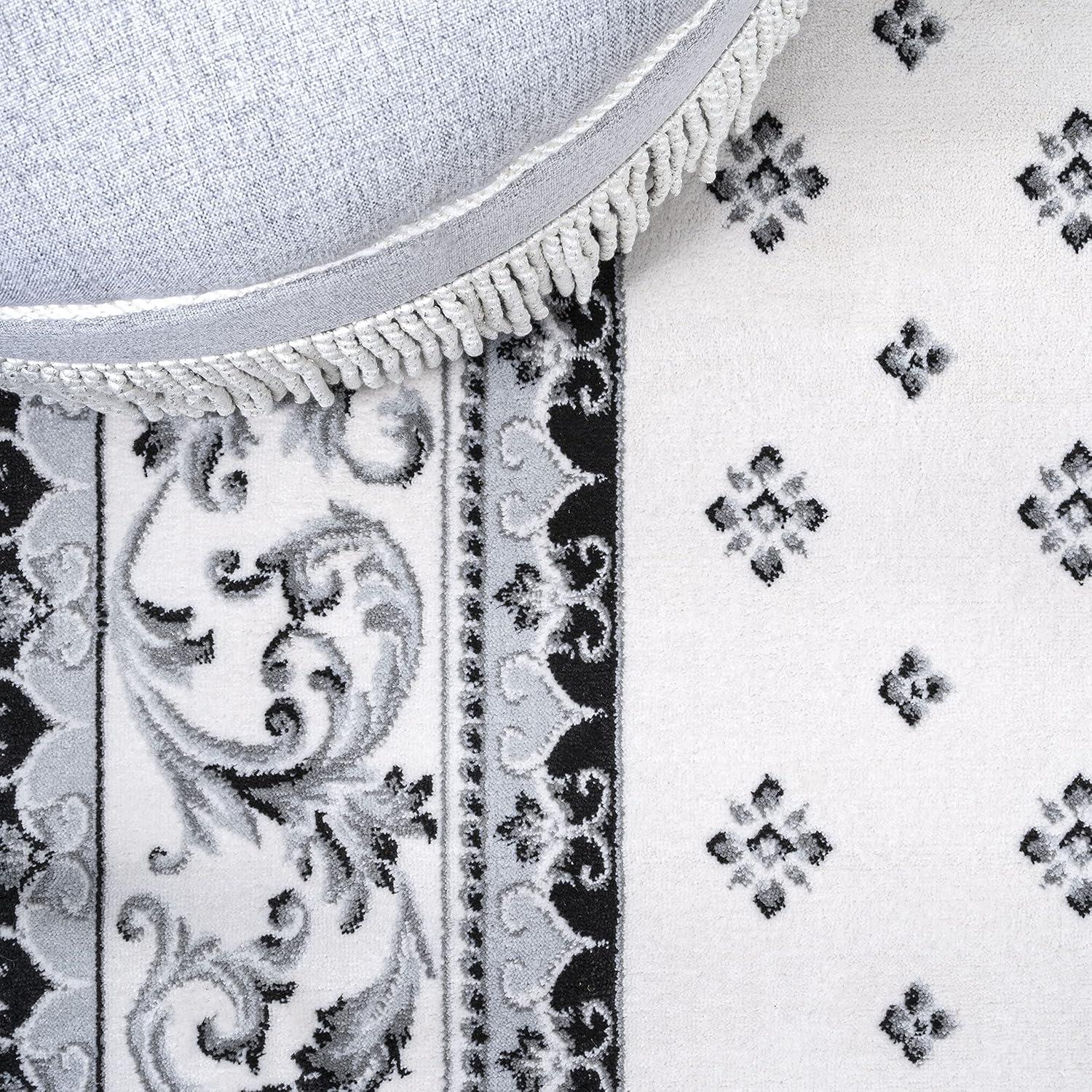 image:imageJONATHAN Y Acanthus French Border BlueNavy Indoor Area Rug 3x5 Vintage Bohemian EasyCleaning for Living Room Bedroom Kitchen Pet Friendly NonShedding MDP504E3CreamLight Gray