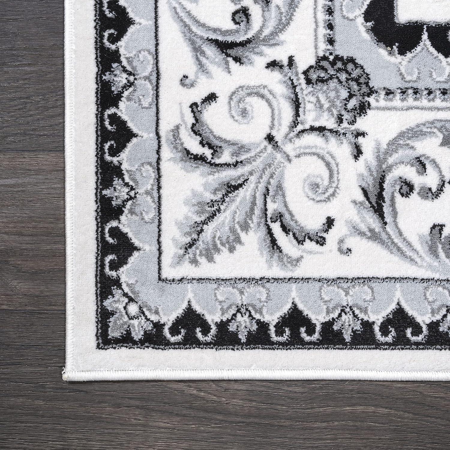 image:imageJONATHAN Y Acanthus French Border BlueNavy Indoor Area Rug 3x5 Vintage Bohemian EasyCleaning for Living Room Bedroom Kitchen Pet Friendly NonShedding MDP504E3CreamLight Gray