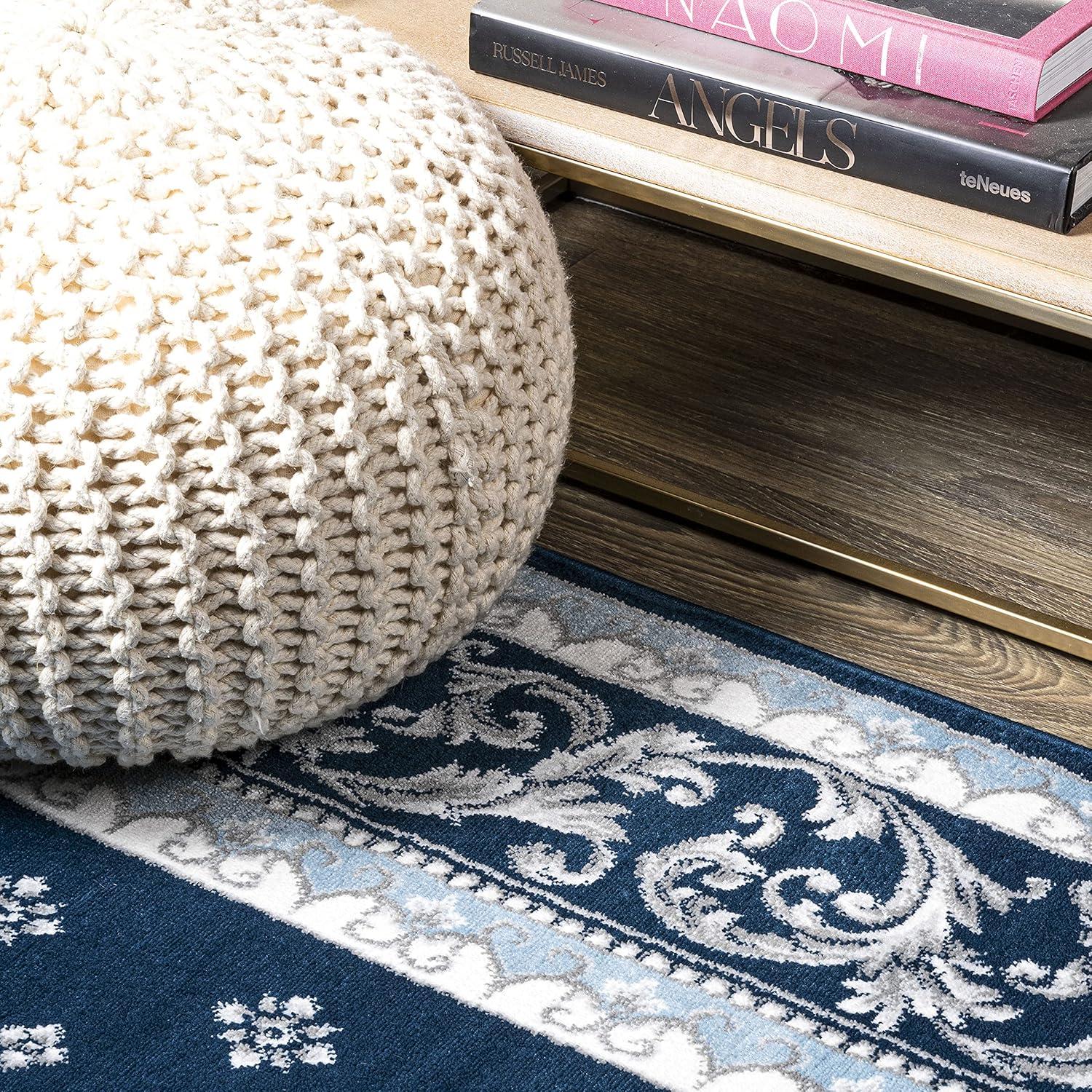 image:imageJONATHAN Y Acanthus French Border BlueNavy Indoor Area Rug 3x5 Vintage Bohemian EasyCleaning for Living Room Bedroom Kitchen Pet Friendly NonShedding MDP504E3NavyBlue
