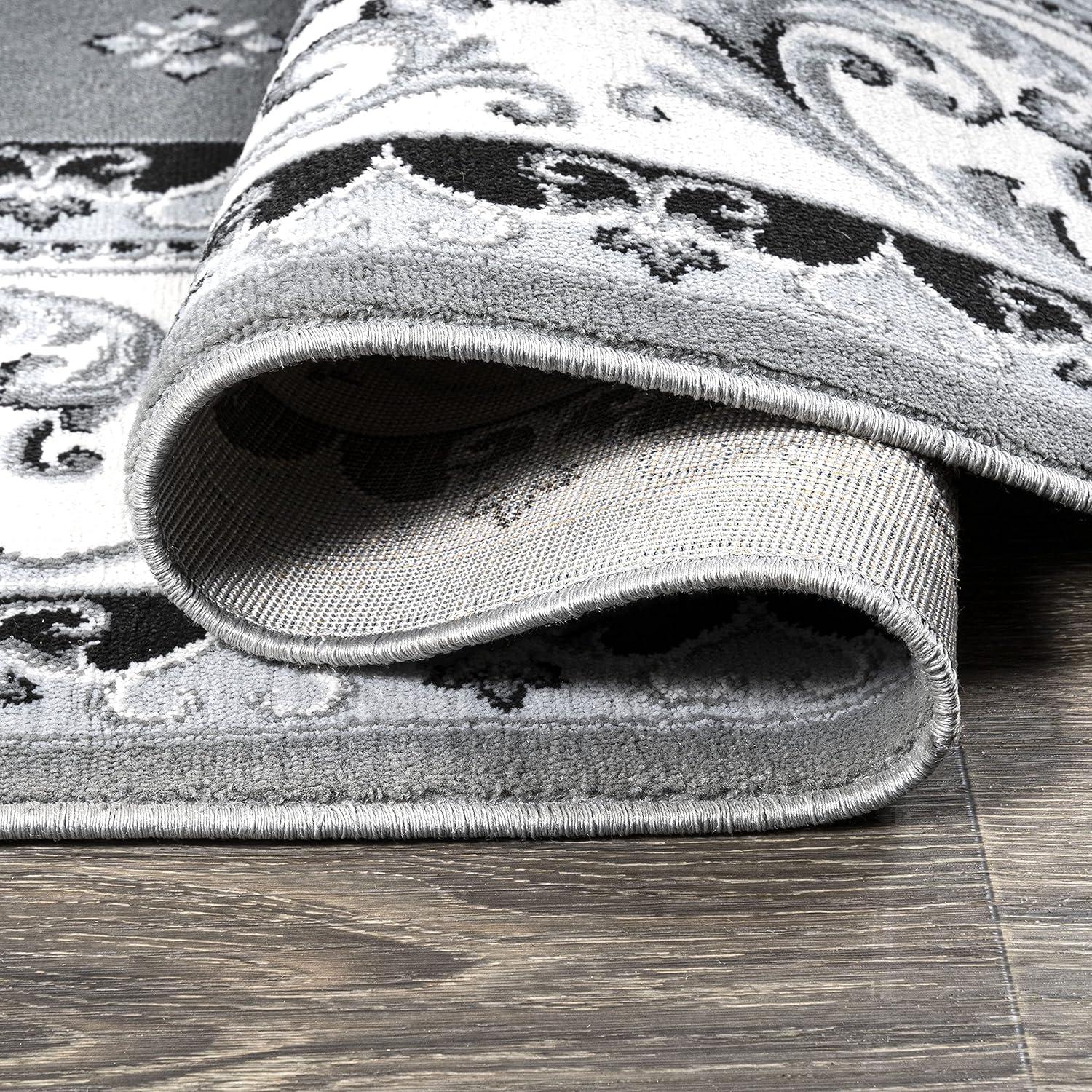 image:imageJONATHAN Y Acanthus French Border BlueNavy Indoor Area Rug 3x5 Vintage Bohemian EasyCleaning for Living Room Bedroom Kitchen Pet Friendly NonShedding MDP504E3GrayCream