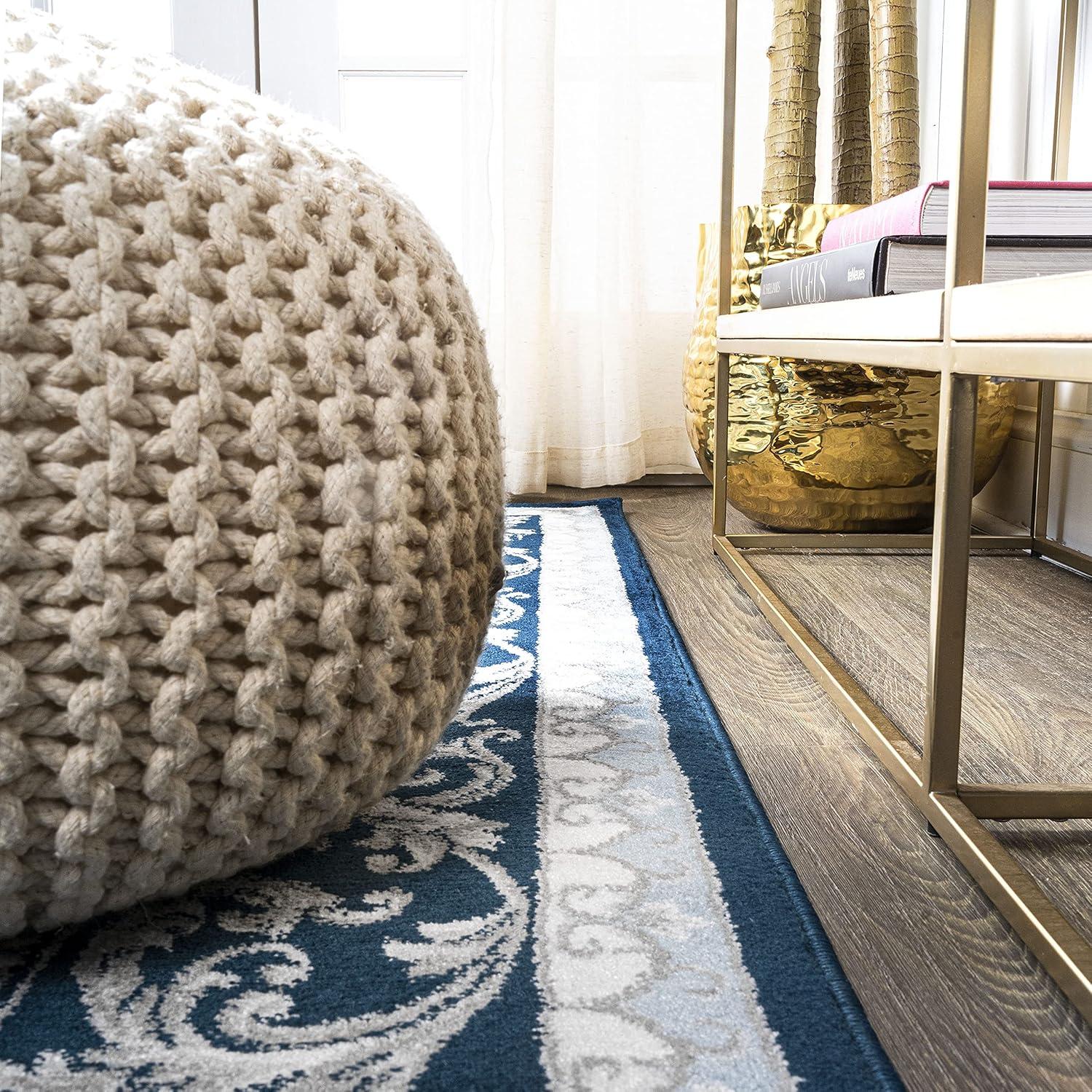 image:imageJONATHAN Y Acanthus French Border BlueNavy Indoor Area Rug 3x5 Vintage Bohemian EasyCleaning for Living Room Bedroom Kitchen Pet Friendly NonShedding MDP504E3NavyBlue