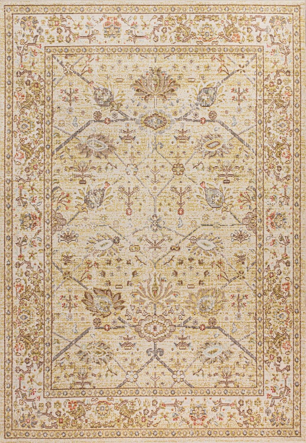 image:imageJONATHAN Y Alba Modern Faded Peshawar GrayIvory Indoor Area Rug 3x5 Transitional Traditional EasyCleaning for Living Room Bedroom Kitchen Pet Friendly NonShedding MDP304B3Ivory