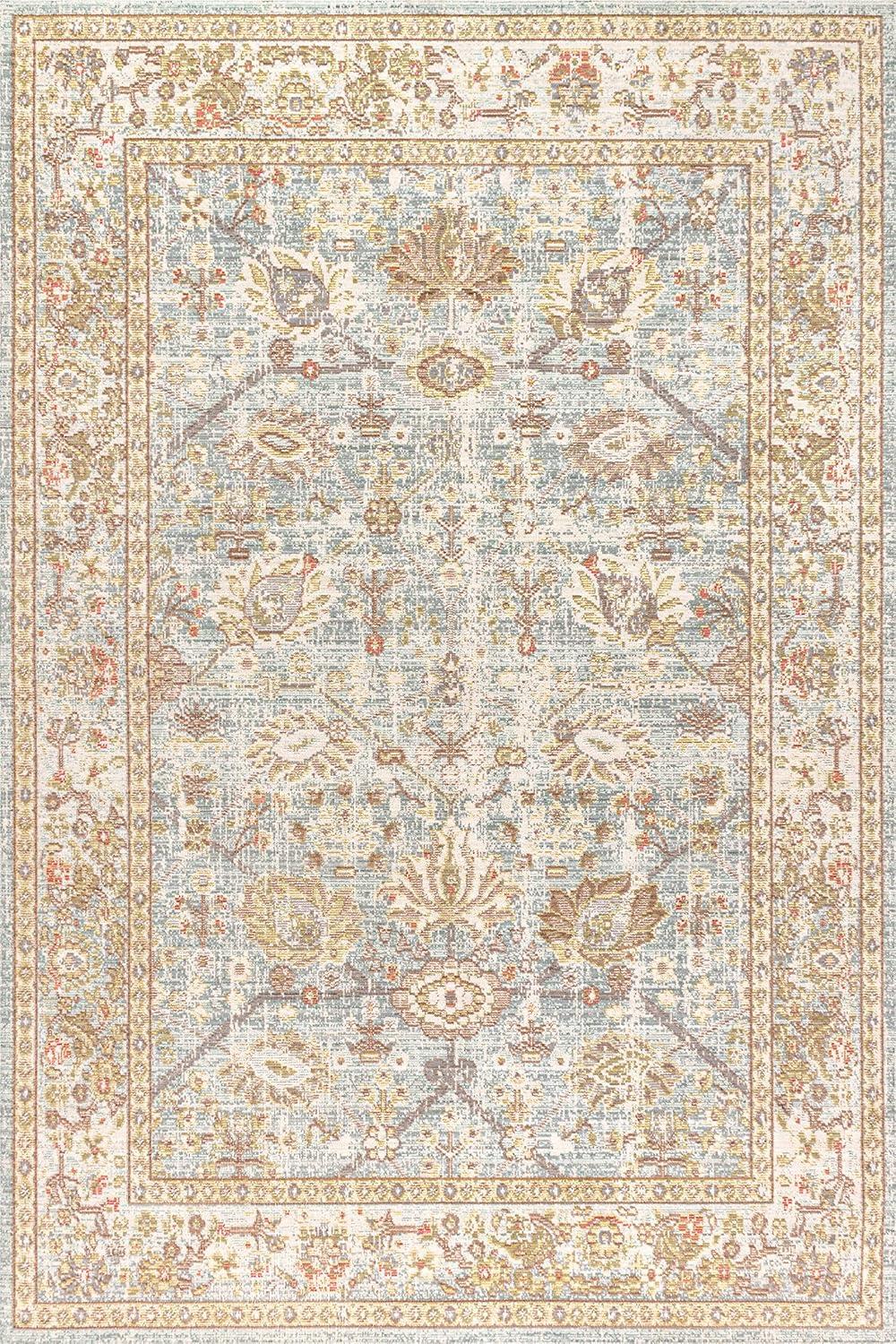 image:imageJONATHAN Y Alba Modern Faded Peshawar GrayIvory Indoor Area Rug 3x5 Transitional Traditional EasyCleaning for Living Room Bedroom Kitchen Pet Friendly NonShedding MDP304B3Blue