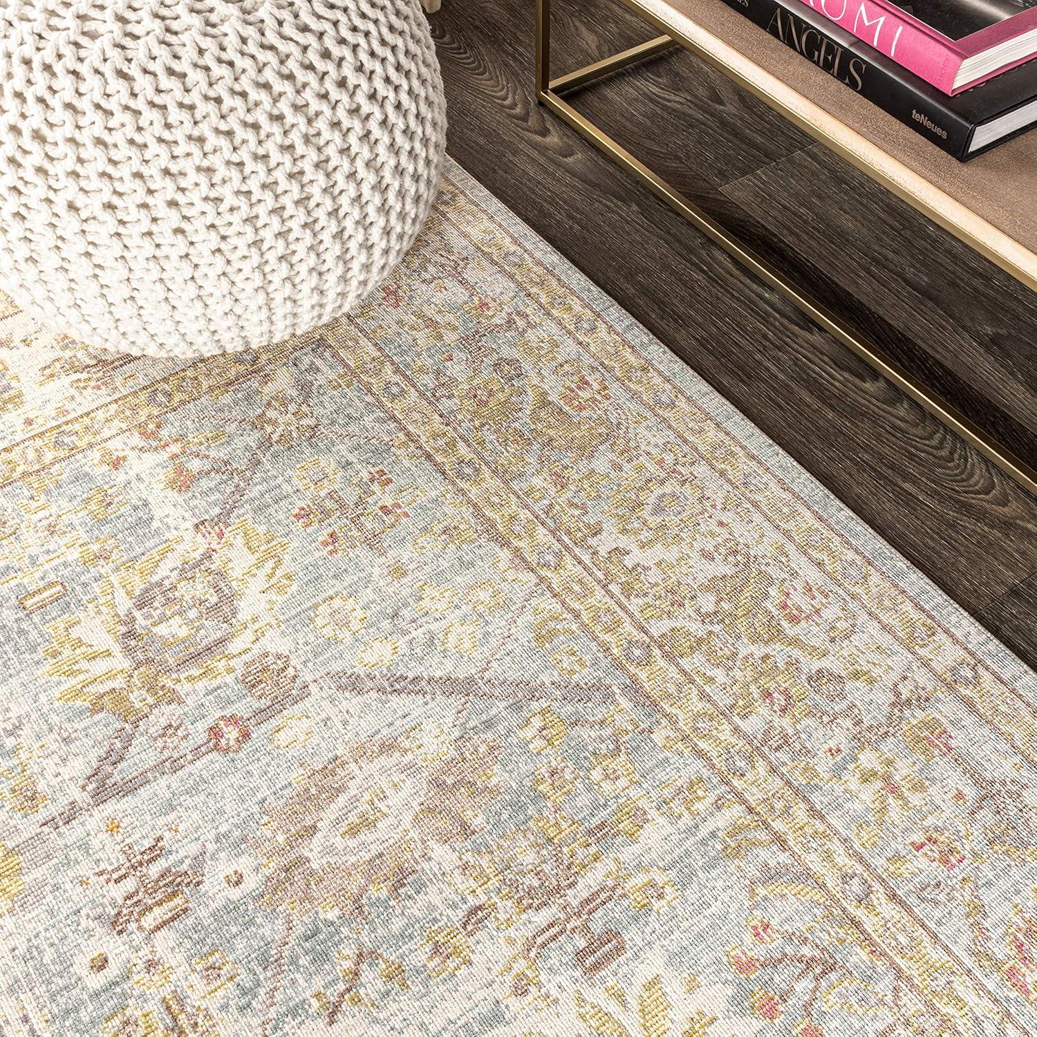 image:imageJONATHAN Y Alba Modern Faded Peshawar GrayIvory Indoor Area Rug 3x5 Transitional Traditional EasyCleaning for Living Room Bedroom Kitchen Pet Friendly NonShedding MDP304B3Blue
