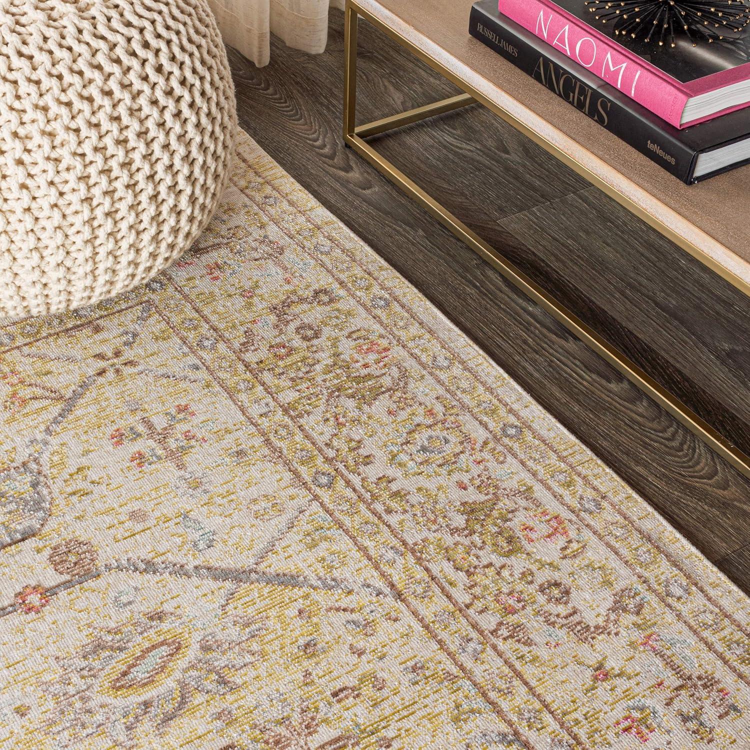 image:imageJONATHAN Y Alba Modern Faded Peshawar GrayIvory Indoor Area Rug 3x5 Transitional Traditional EasyCleaning for Living Room Bedroom Kitchen Pet Friendly NonShedding MDP304B3Ivory