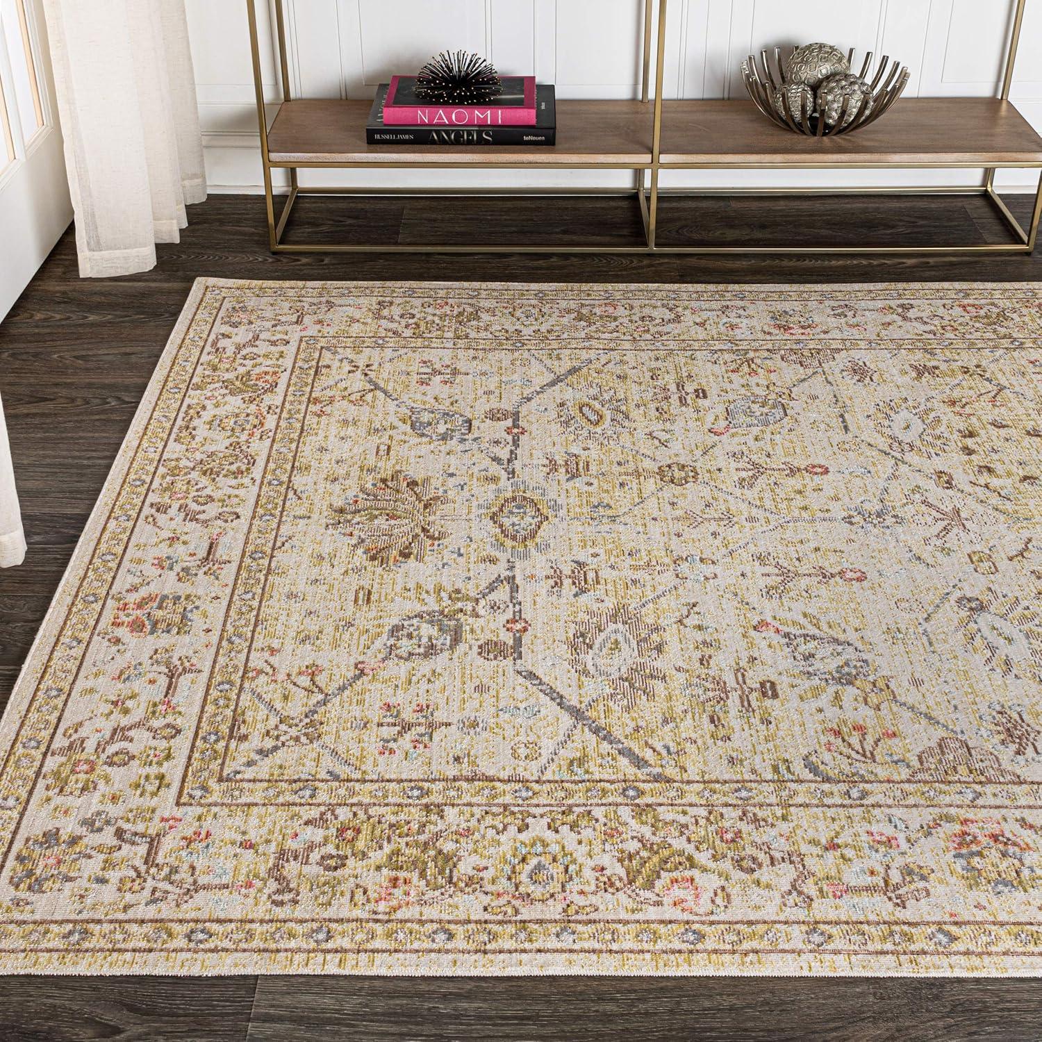 image:imageJONATHAN Y Alba Modern Faded Peshawar GrayIvory Indoor Area Rug 3x5 Transitional Traditional EasyCleaning for Living Room Bedroom Kitchen Pet Friendly NonShedding MDP304B3Ivory