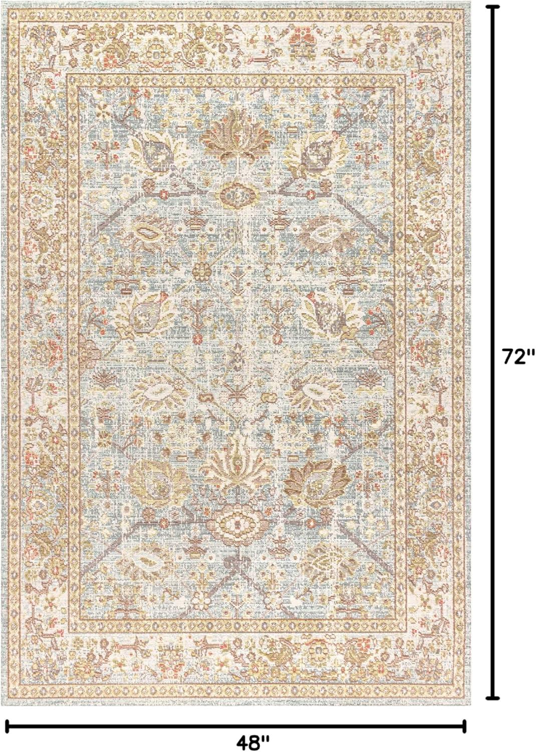 image:imageJONATHAN Y Alba Modern Faded Peshawar GrayIvory Indoor Area Rug 3x5 Transitional Traditional EasyCleaning for Living Room Bedroom Kitchen Pet Friendly NonShedding MDP304B3Blue