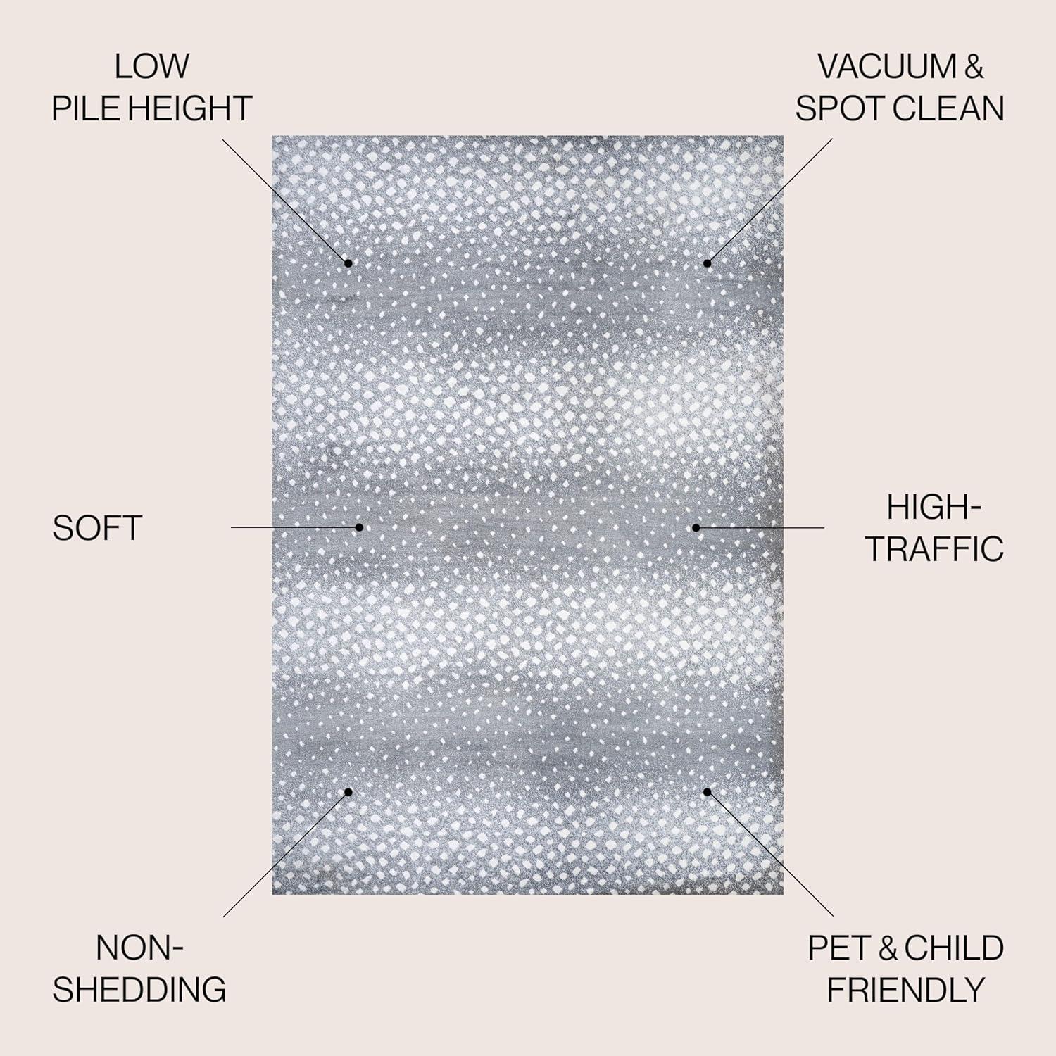 image:imageJONATHAN Y Antelope Modern GrayCream Indoor Area Rug 3x5 Animal Prints Casual EasyCleaning for Living Room Bedroom Kitchen Pet Friendly NonShedding SAF100C3GrayCream