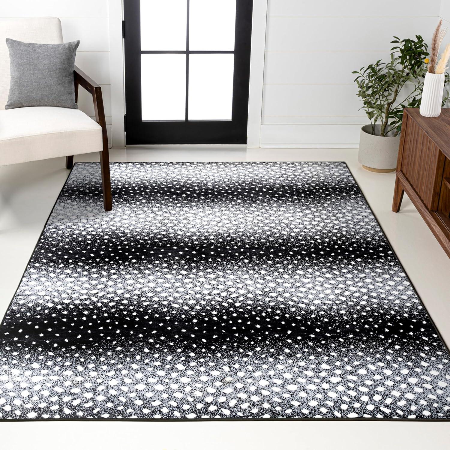 image:imageJONATHAN Y Antelope Modern GrayCream Indoor Area Rug 3x5 Animal Prints Casual EasyCleaning for Living Room Bedroom Kitchen Pet Friendly NonShedding SAF100C3BlackCream