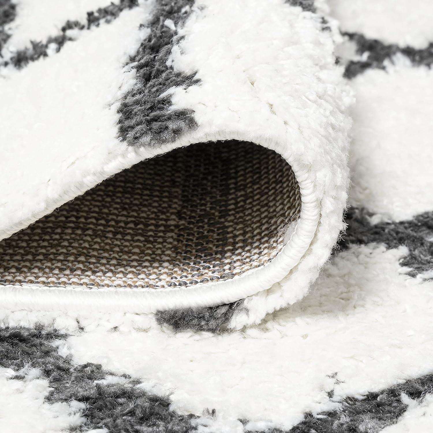 image:imageJONATHAN Y Arenal Geometric Grid Shag WhiteGray Indoor Area Rug 3x5 Bohemian Contemporary EasyCleaning for Living Room Bedroom Kitchen Pet Friendly NonShedding MOH409A32 x 8 Runner