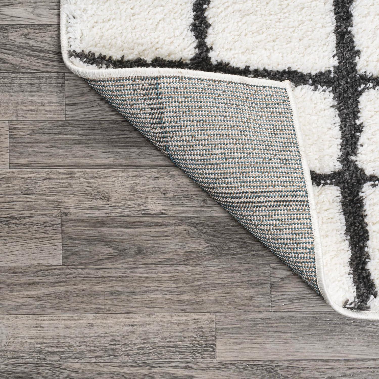 image:imageJONATHAN Y Arenal Geometric Grid Shag WhiteGray Indoor Area Rug 3x5 Bohemian Contemporary EasyCleaning for Living Room Bedroom Kitchen Pet Friendly NonShedding MOH409A33 x 5 Rectangular