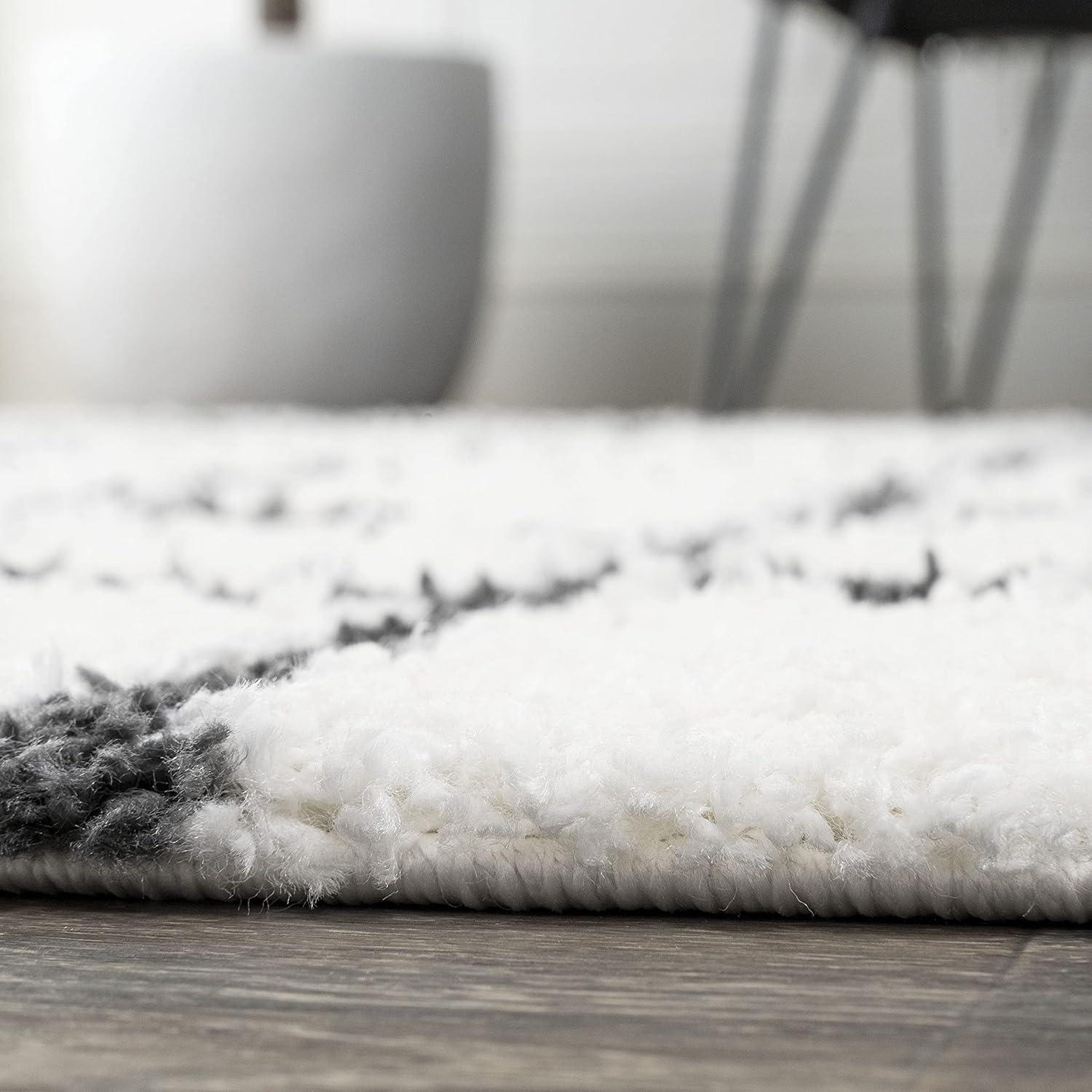 image:imageJONATHAN Y Arenal Geometric Grid Shag WhiteGray Indoor Area Rug 3x5 Bohemian Contemporary EasyCleaning for Living Room Bedroom Kitchen Pet Friendly NonShedding MOH409A32 x 10 Runner