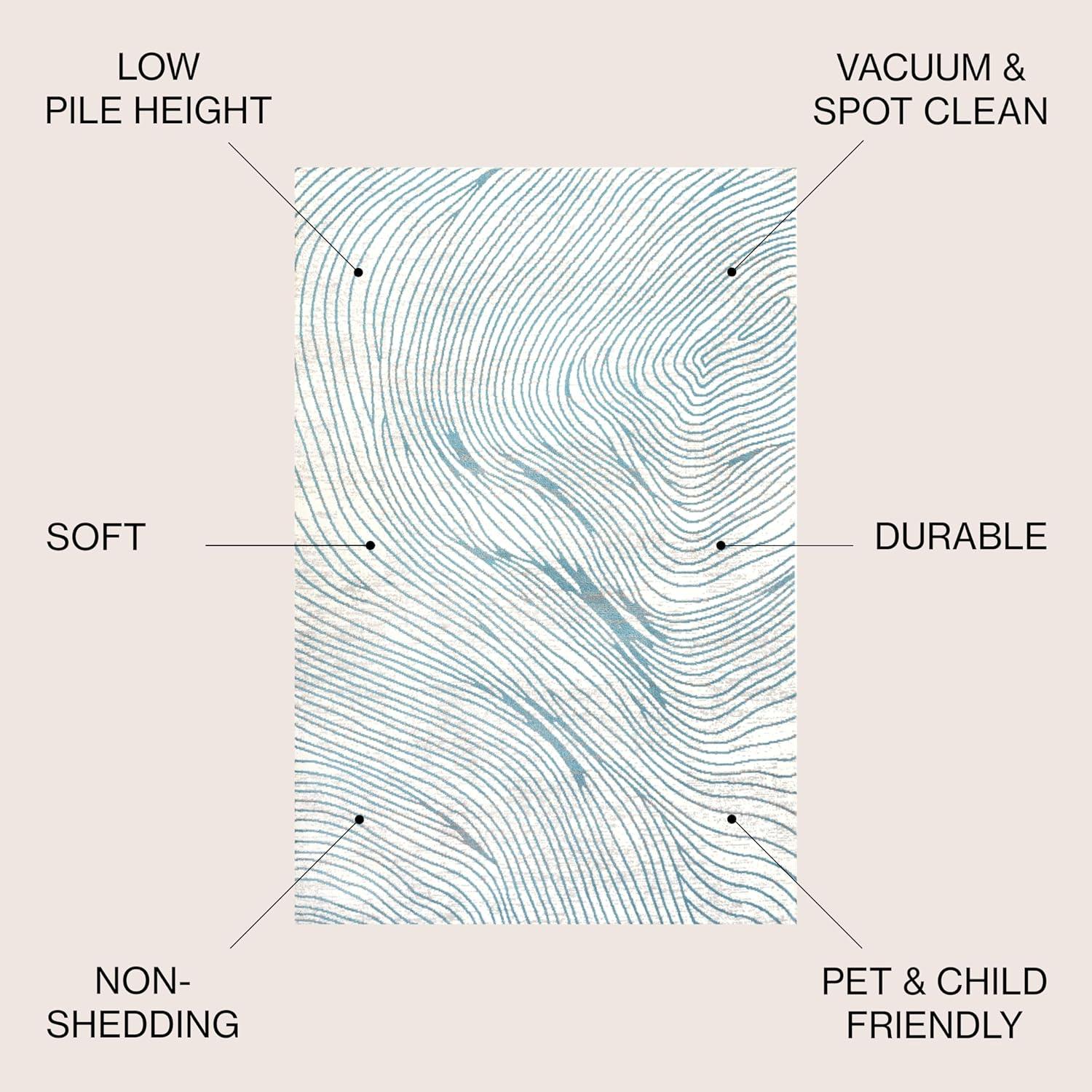 image:imageJONATHAN Y Arlo Woodgrain Geometric IvoryBlue Indoor Area Rug 3x5 Modern Contemporary EasyCleaning for Living Room Bedroom Kitchen Pet Friendly NonShedding LUX104A3311 x 6 Rectangular