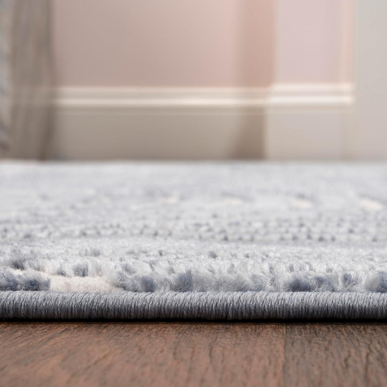 image:imageJONATHAN Y Art Deco Striped Arches Indoor Area Rug 3X5 BlueWhite Ariana MidCentury HighLow TwoTone for Living Room Bedroom Kitchen EasyCleaning PetFriendly NonShedding SND100C3BlueWhite