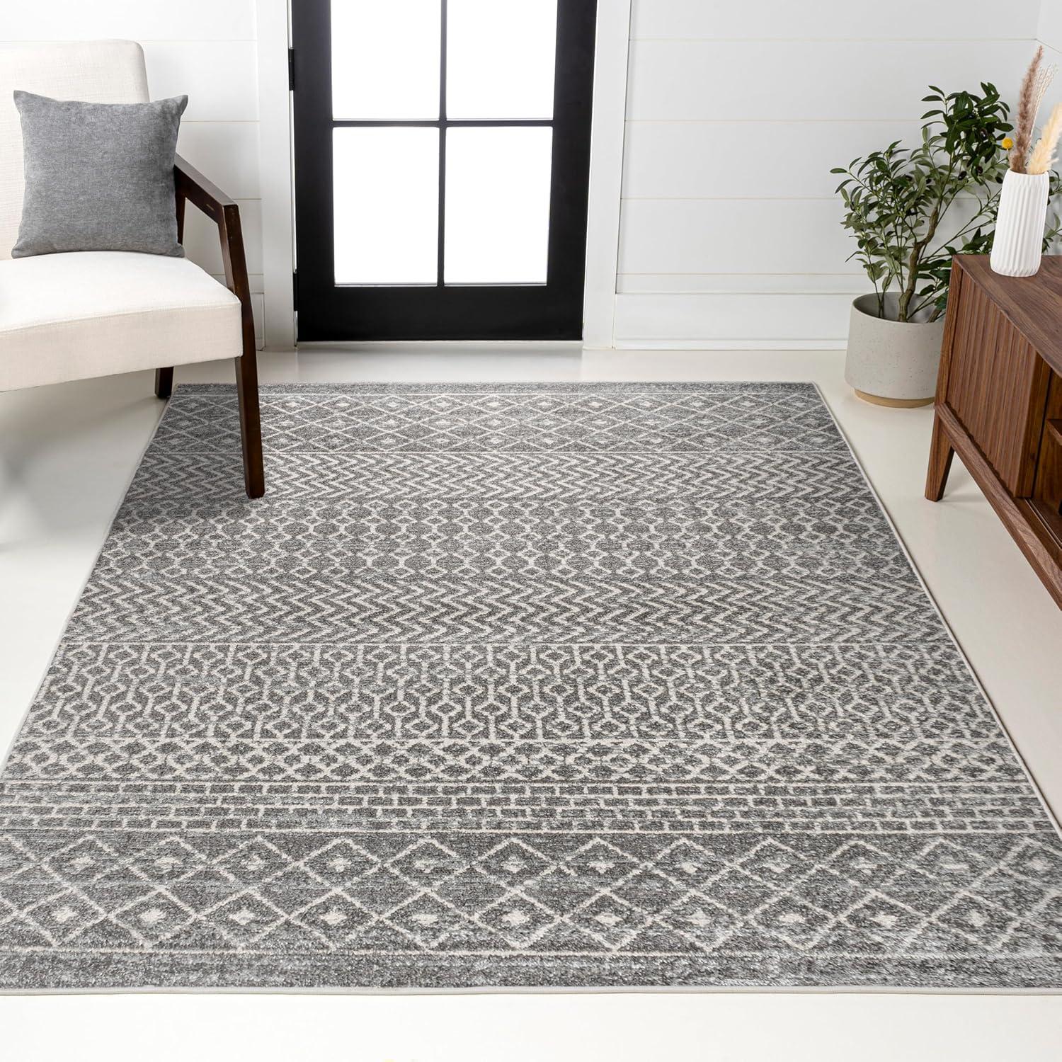 image:imageJONATHAN Y Arta Vintage Geometric MultiCream Indoor Area Rug 3x5 Moroccan Farmhouse EasyCleaning for Living Room Bedroom Kitchen Pet Friendly NonShedding MOH106C3GrayCream