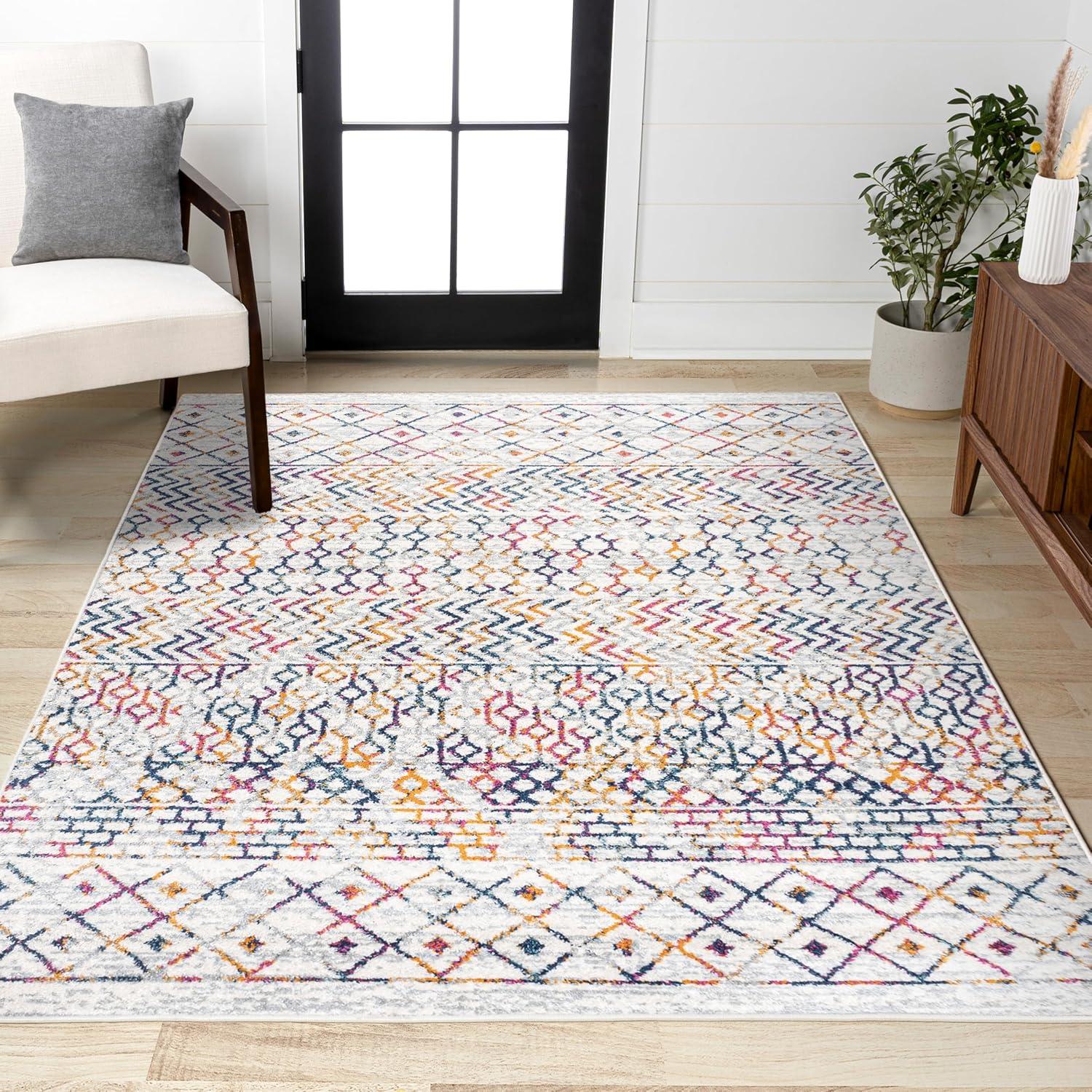 image:imageJONATHAN Y Arta Vintage Geometric MultiCream Indoor Area Rug 3x5 Moroccan Farmhouse EasyCleaning for Living Room Bedroom Kitchen Pet Friendly NonShedding MOH106C3MultiCream