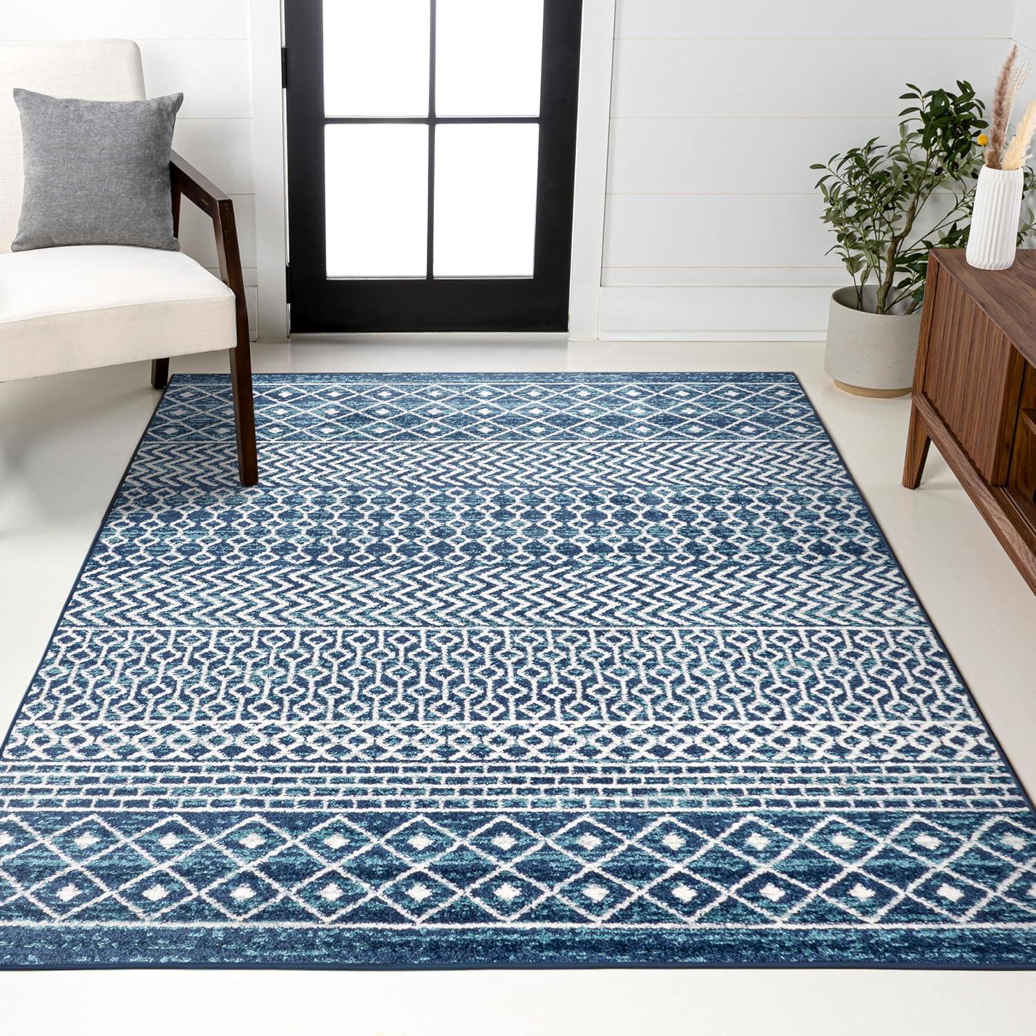 image:imageJONATHAN Y Arta Vintage Geometric MultiCream Indoor Area Rug 3x5 Moroccan Farmhouse EasyCleaning for Living Room Bedroom Kitchen Pet Friendly NonShedding MOH106C3NavyCream