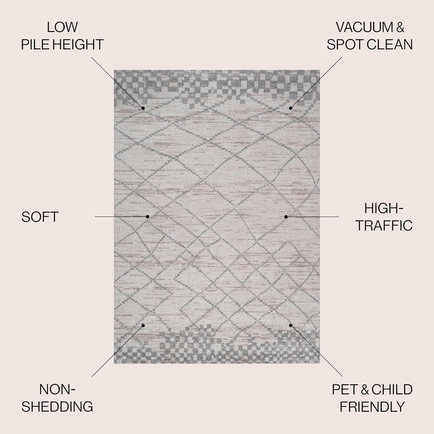 image:imageJONATHAN Y Asilah Diamond Gray Indoor Area Rug 3x5 Moroccan Modern Bohemian Casual EasyCleaning for Living Room Bedroom Kitchen Pet Friendly NonShedding MOH300B3Light Gray