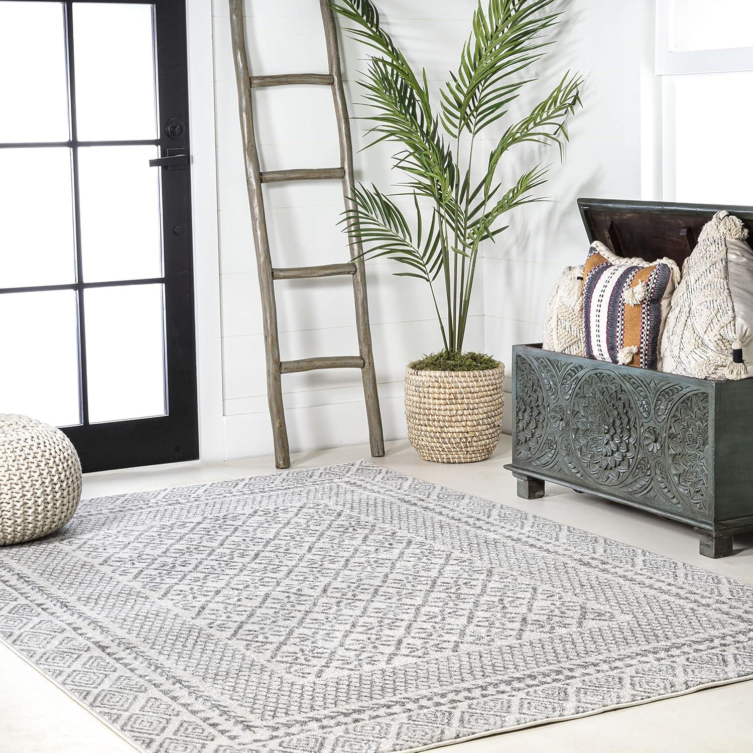 image:imageJONATHAN Y Athens Modern Geometric Boho GrayCream Indoor Area Rug 3x5 Moroccan Farmhouse EasyCleaning for Living Room Bedroom Kitchen Pet Friendly NonShedding MOH107A353 x 76 Rectangular