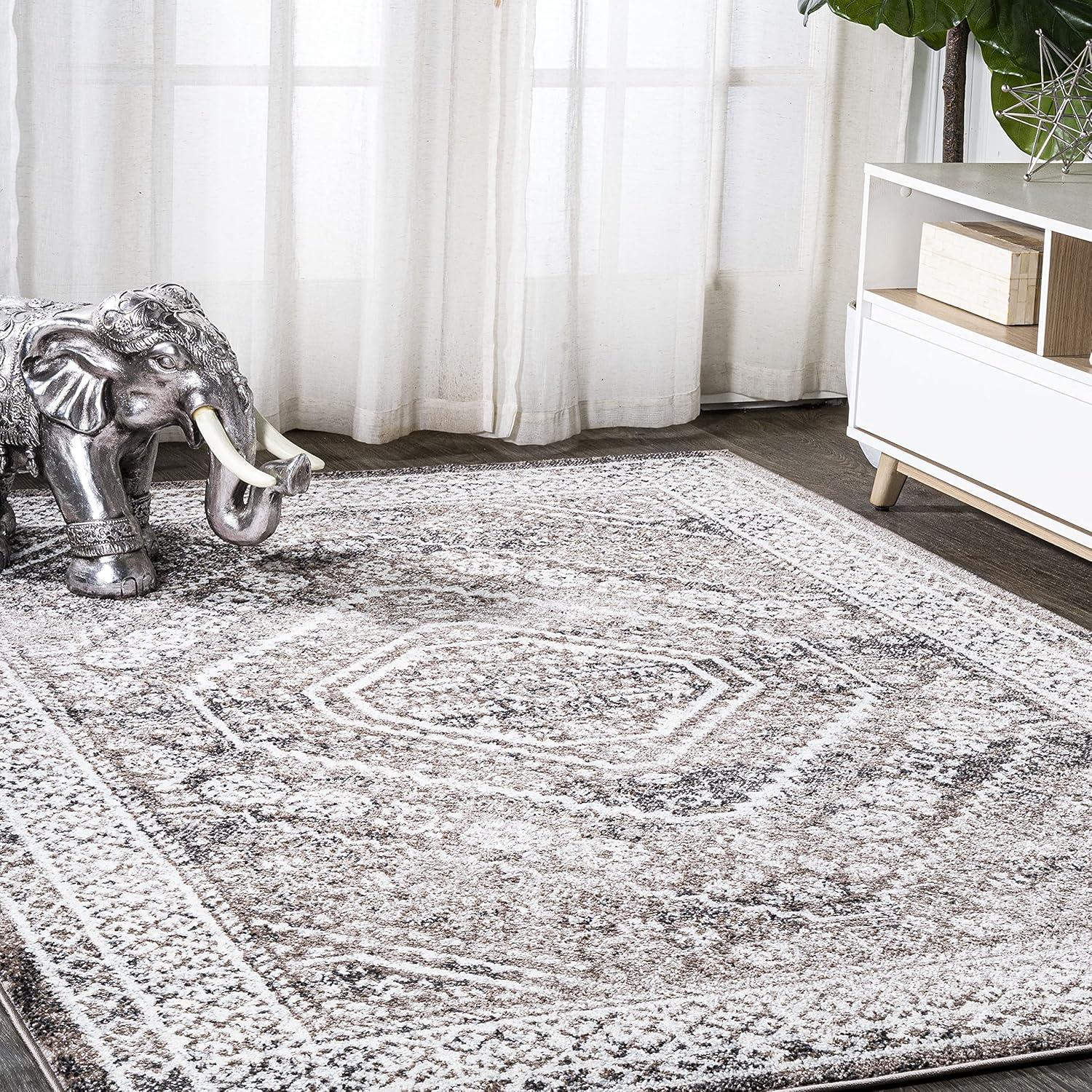 image:imageJONATHAN Y Boho Cottage Medallion RedIvory Indoor Area Rug 3x5 Bohemian Vintage EasyCleaning for Living Room Bedroom Kitchen Pet Friendly NonShedding MDP501A3BrownIvory