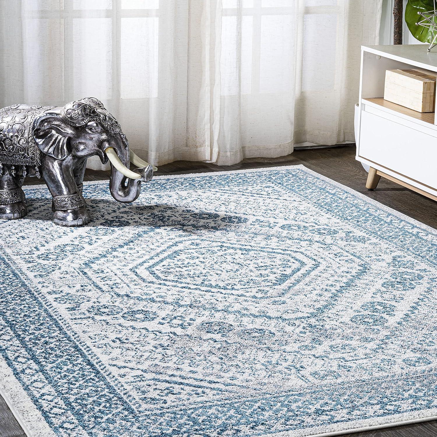 image:imageJONATHAN Y Boho Cottage Medallion RedIvory Indoor Area Rug 3x5 Bohemian Vintage EasyCleaning for Living Room Bedroom Kitchen Pet Friendly NonShedding MDP501A3BlueWhite