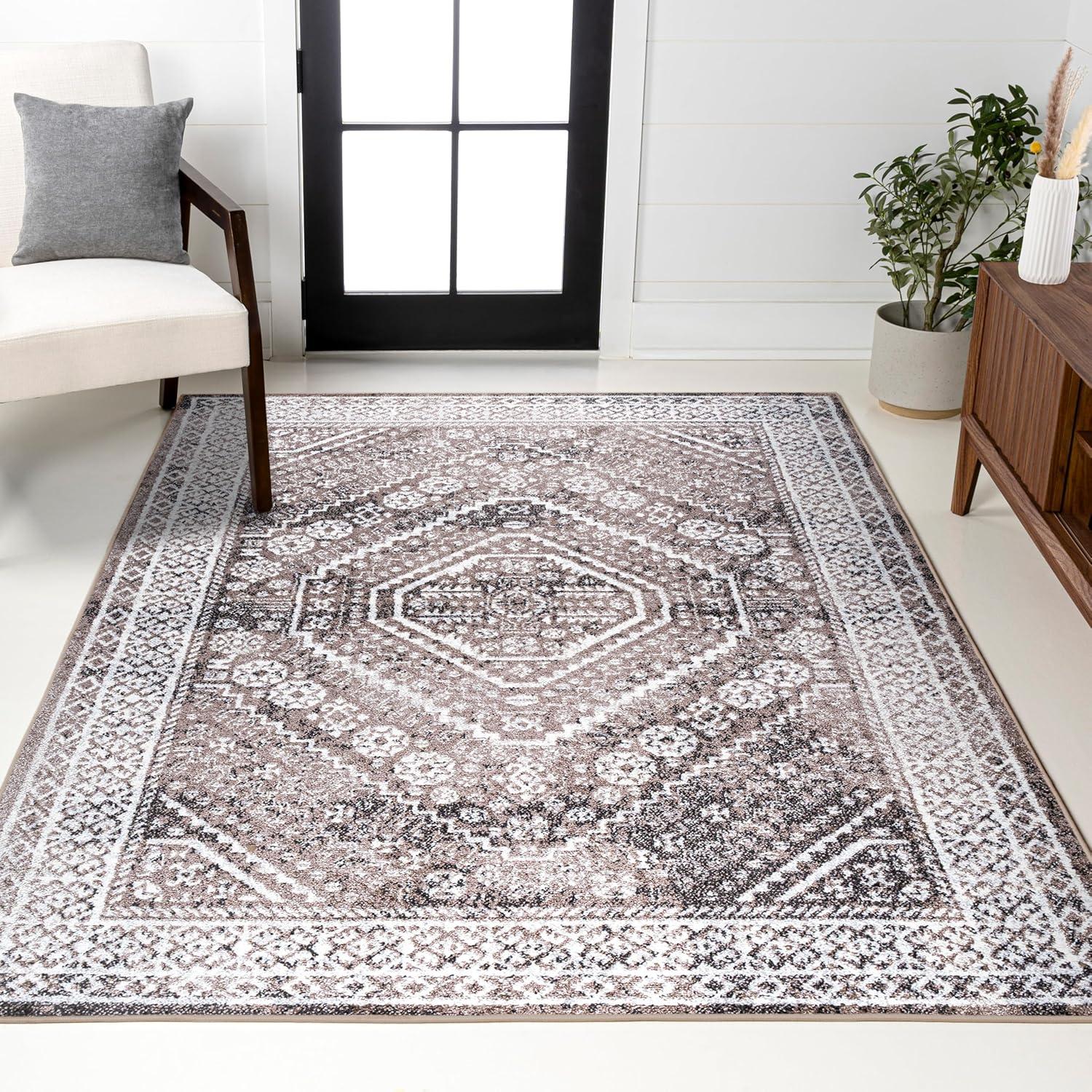 image:imageJONATHAN Y Boho Cottage Medallion RedIvory Indoor Area Rug 3x5 Bohemian Vintage EasyCleaning for Living Room Bedroom Kitchen Pet Friendly NonShedding MDP501A3BrownIvory