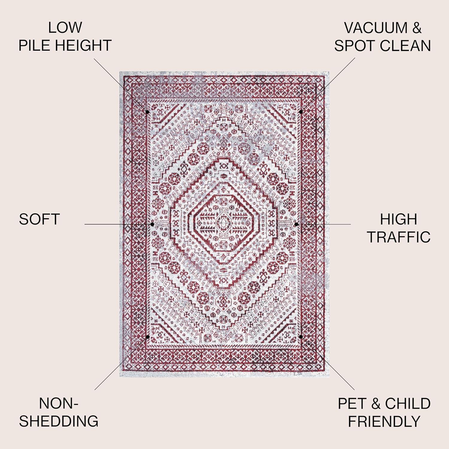 image:imageJONATHAN Y Boho Cottage Medallion RedIvory Indoor Area Rug 3x5 Bohemian Vintage EasyCleaning for Living Room Bedroom Kitchen Pet Friendly NonShedding MDP501A3RedIvory