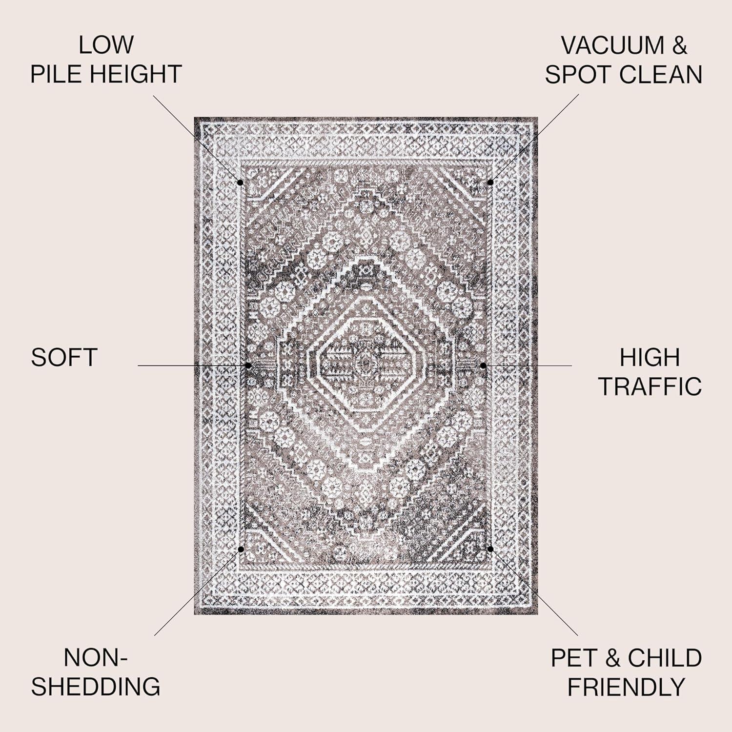 image:imageJONATHAN Y Boho Cottage Medallion RedIvory Indoor Area Rug 3x5 Bohemian Vintage EasyCleaning for Living Room Bedroom Kitchen Pet Friendly NonShedding MDP501A3BrownIvory