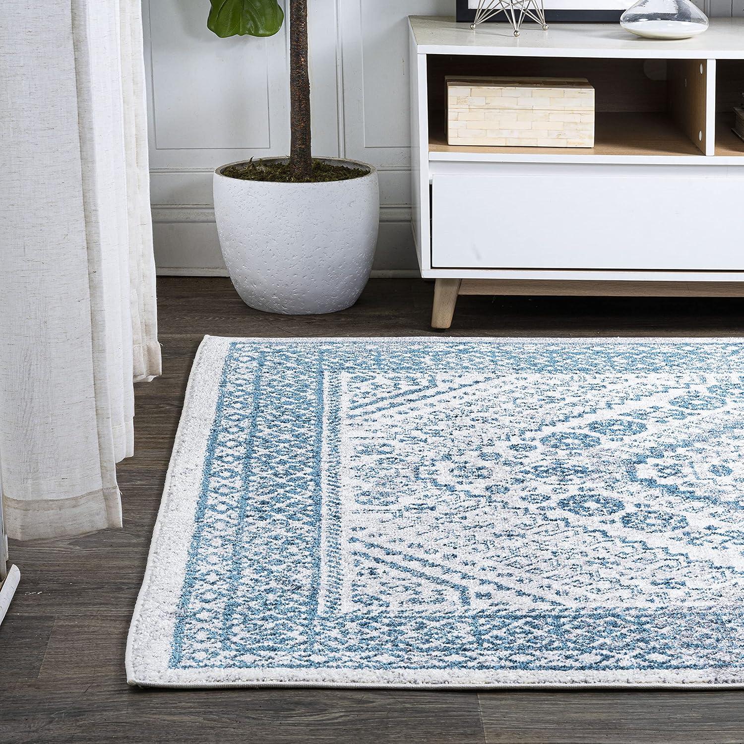 image:imageJONATHAN Y Boho Cottage Medallion RedIvory Indoor Area Rug 3x5 Bohemian Vintage EasyCleaning for Living Room Bedroom Kitchen Pet Friendly NonShedding MDP501A3BlueWhite
